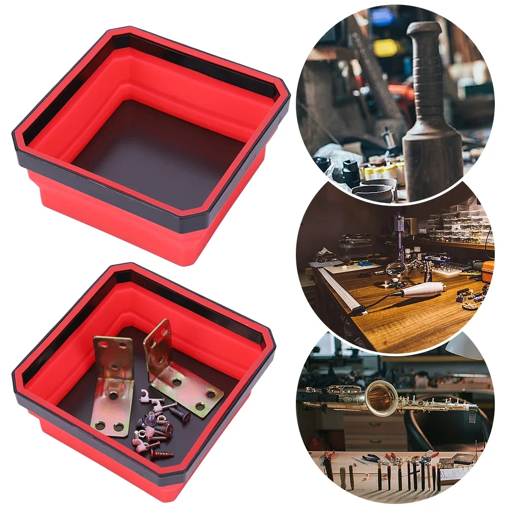 4.53 In Magnetic Screw Tray Multicolor Collapsible Magnetic Parts Tray Magnetic Tray Box Magnetic Screws Tools Parts Tray Holder