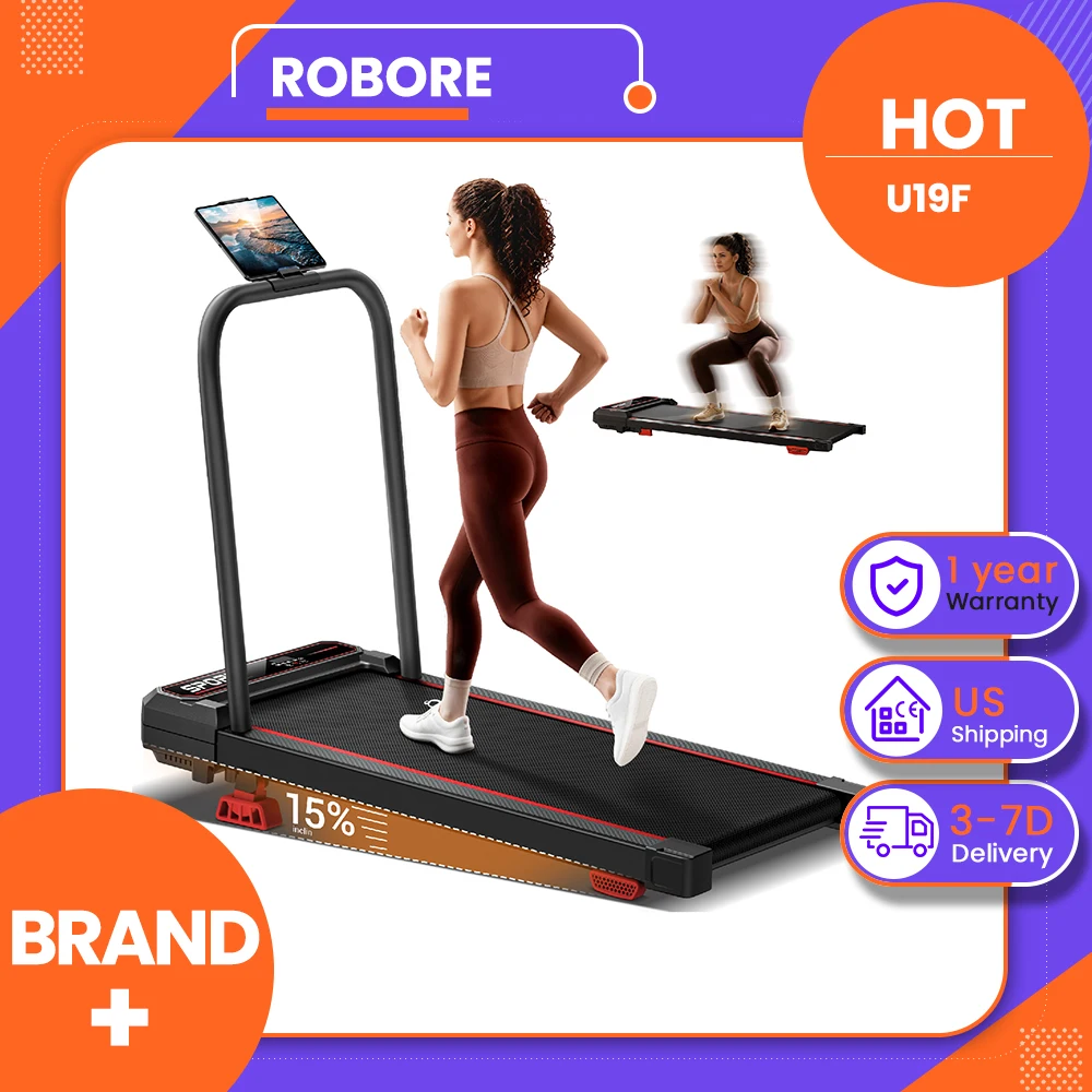 ROBORE U19F Walking Vibration Pad with 15% Incline 3 Adjustable Vibration Settings 3.0HP Under Desk Treadmills for Home 265LBS Vibration Plate with Remote Control