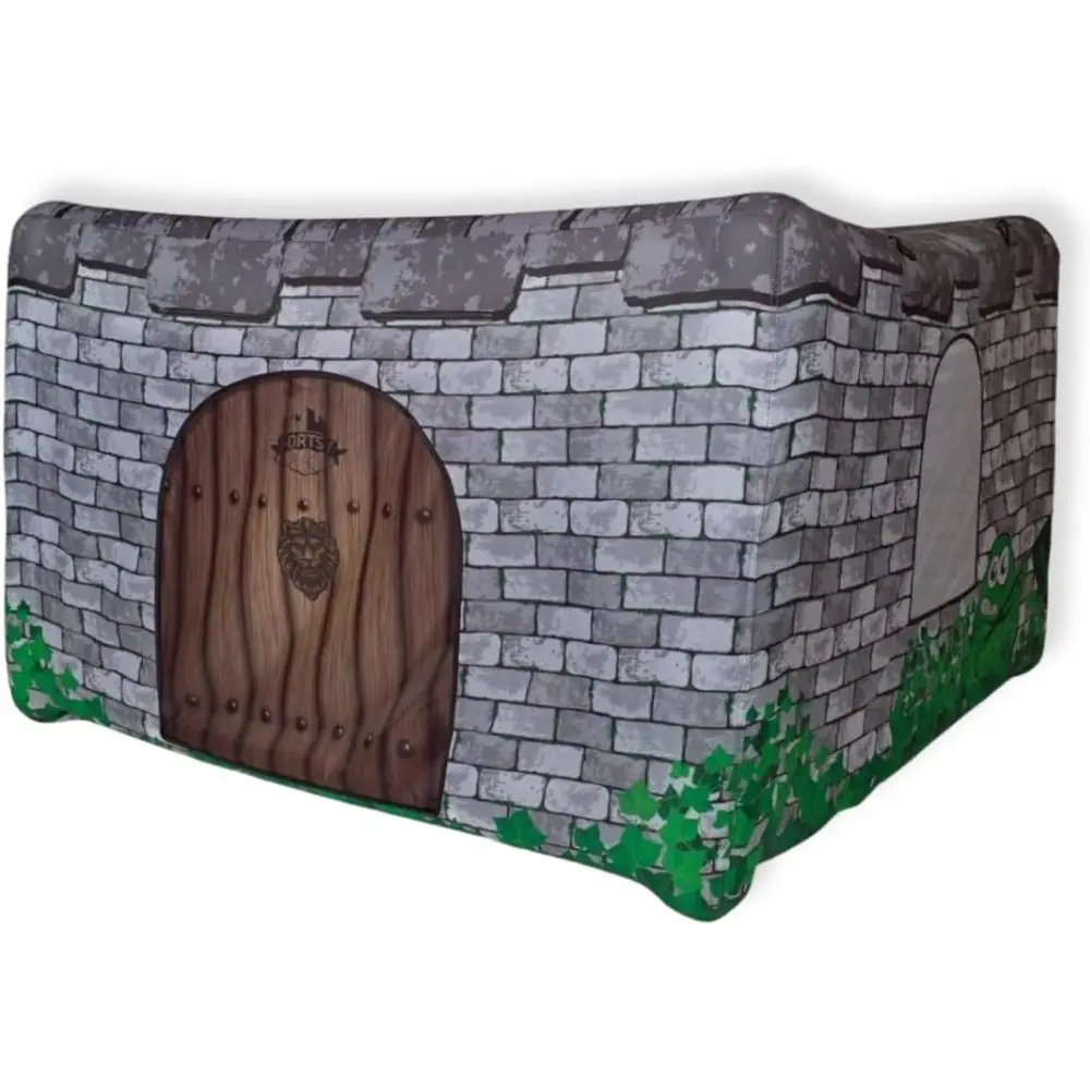 قلعة قابلة للنفخ، هيكل لعب داخلي وخارجي، 5×5×3 أقدام، مع مضخة يدوية، قابل للغسل في الغسالة، للأعمار 3 سنوات فما فوق