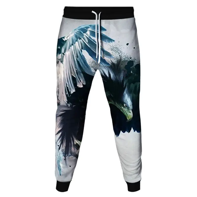 Animal Eagle Crow Flame Phoenix Peacock 3D Print Men Fashion Sweatpant Women Casual Clothes Jogging Pants Outdoor Sport Trousers