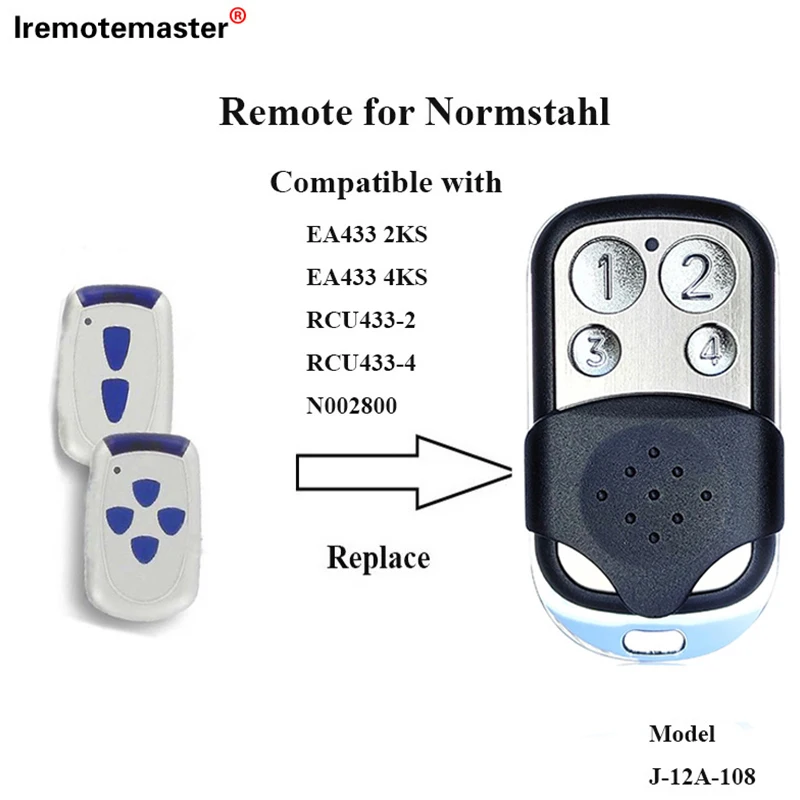 For 433.92MHz Normstahl /CRAWFORD EA433 Garage Door Opener Remote Control 433MHz Rolling Code