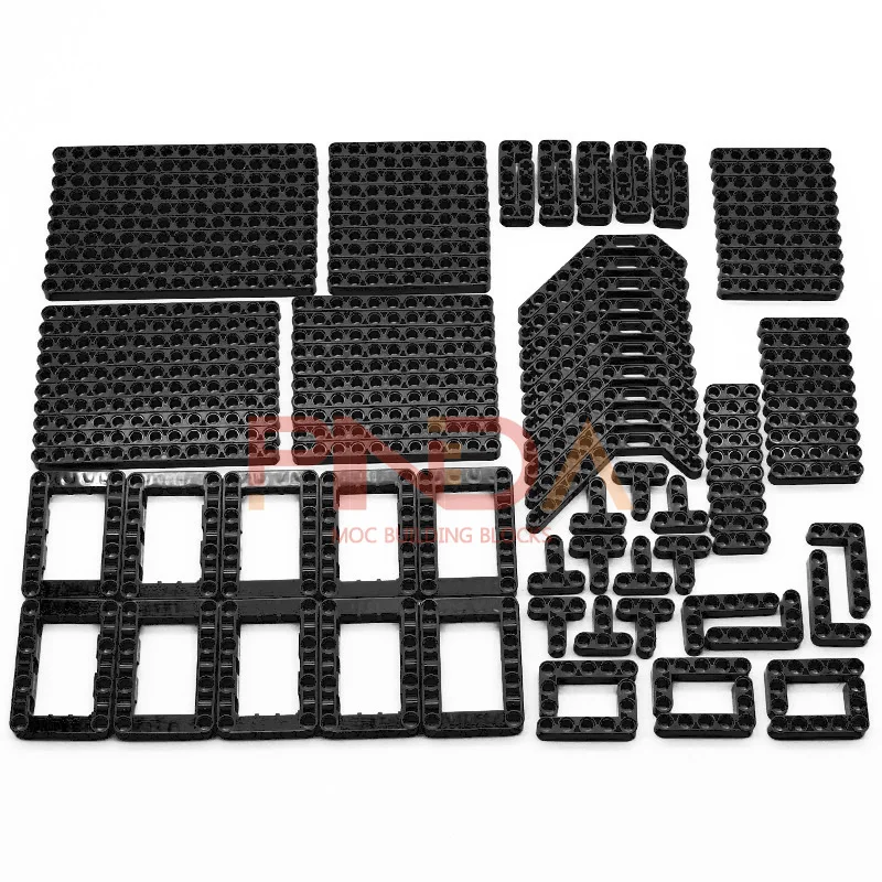 Technical Building Blocks Parts Bulk MOC Thick Bricks 6 Color Combination Accessories Studded Long Beams Robot Children Toys