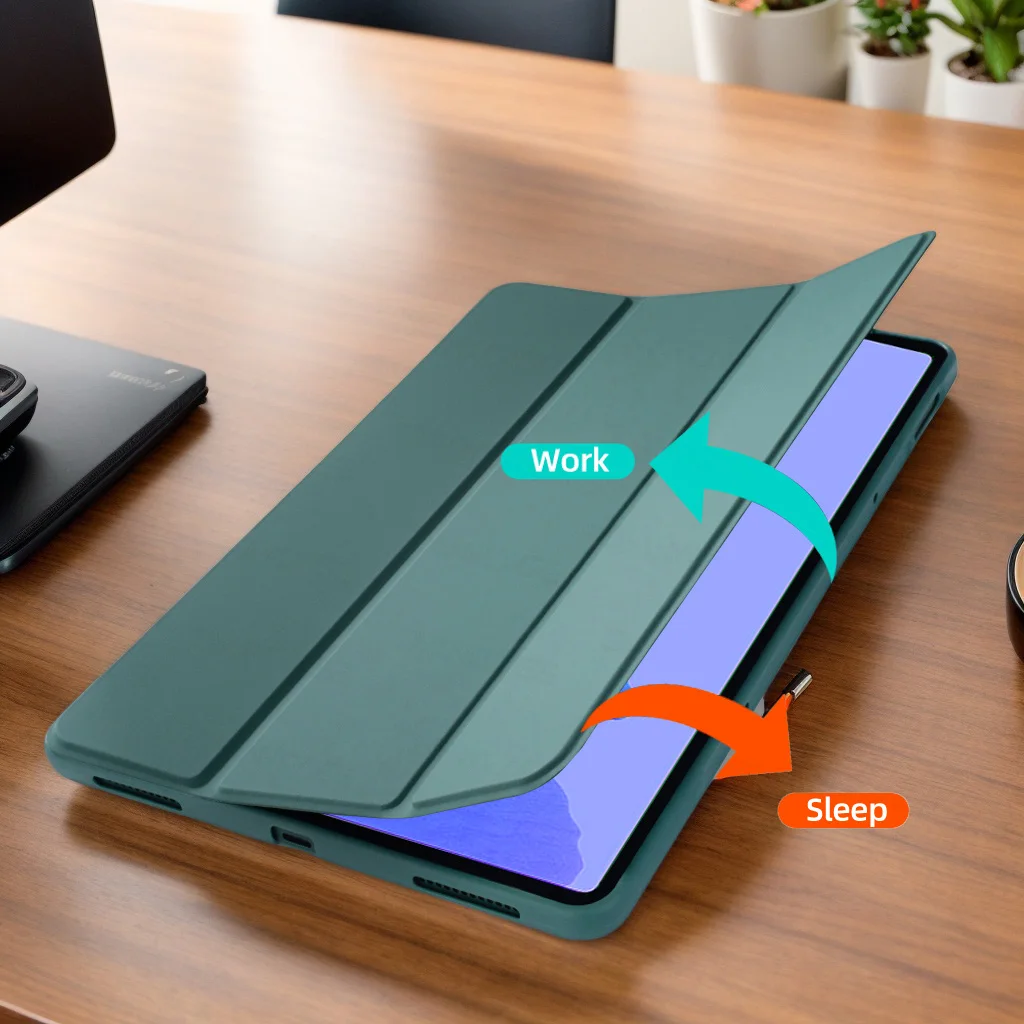 Magnetic Case for Samsung Galaxy Tab A7 10.4 2020 2022 SM-T500 SM-T505 SM-T503 SM-T509 Tri-fold Stand Flip Cover Soft TPU Shell