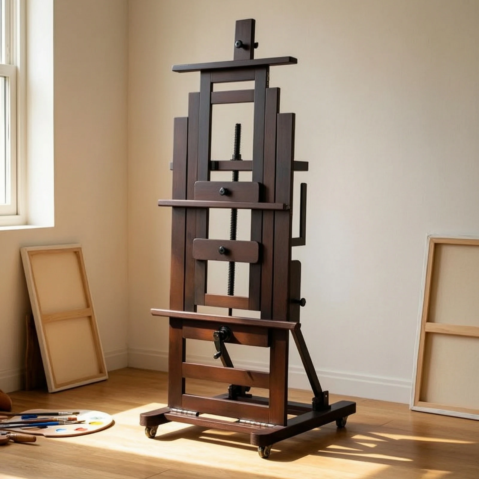 クランク式イーゼル 耐久性のある木製イーゼル 車輪付き アー - Kids Art Easel のレビューと価格