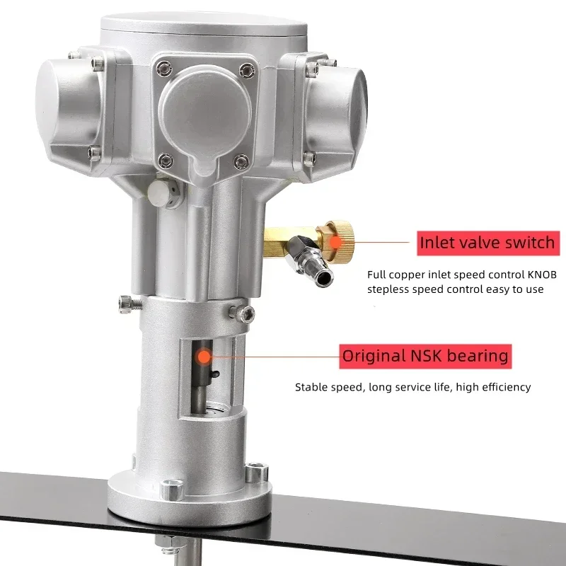 새로운 100갤런 1/2HP 공압식 페인트 믹서 교반기 업그레이드 (200-1000리터 탱크 교반기, 50갤런 D형 입자용)