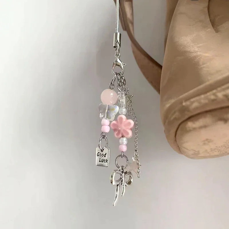 Gantungan Kunci Y2K Bentuk Bintang Hati yang Cantik, Aksesoris Tas Kreatif, Tali Gantungan Ponsel Kamera, Dekorasi Tas, Aksesoris Kpop, Hadiah