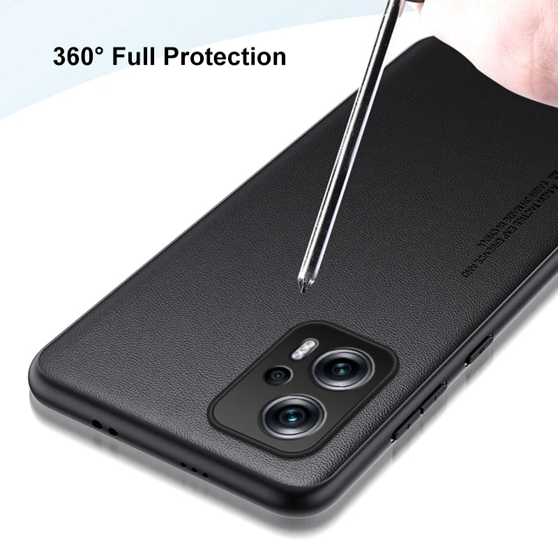 Funda de cuero de lujo para Xiaomi Poco X4 GT, protectora, mate, silicona antigolpes 6