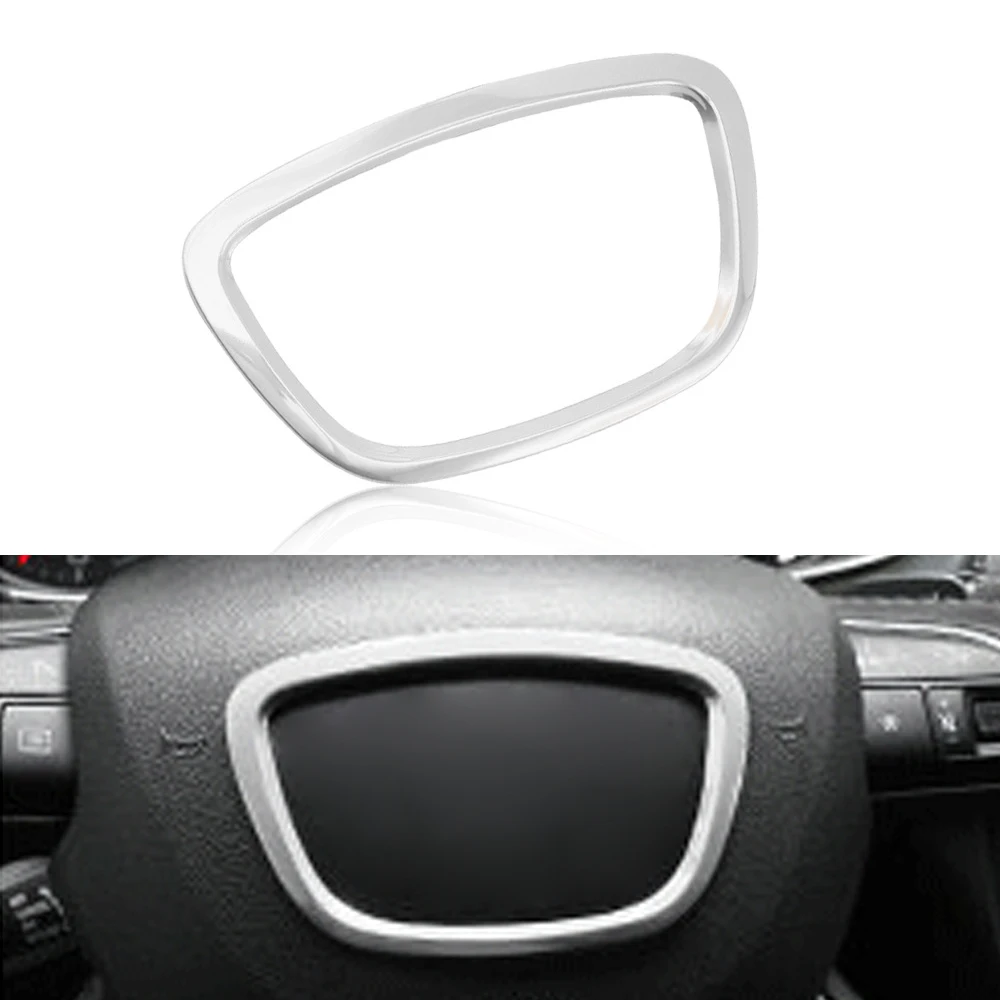 Car Styling Auto Steering Wheel Center Panel Logo Frame Circle Sticker Cover Trim Decals For Audi A3 A4L A6L A8 Q3 Q5 Q7