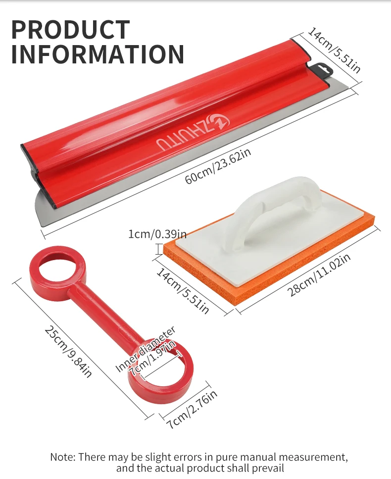 3Pcs Drywall Putty Knife Set Stainless Steel Blade Wall Plastering Scraping Kit with Rubber Trowel Paint Roller Cleaner