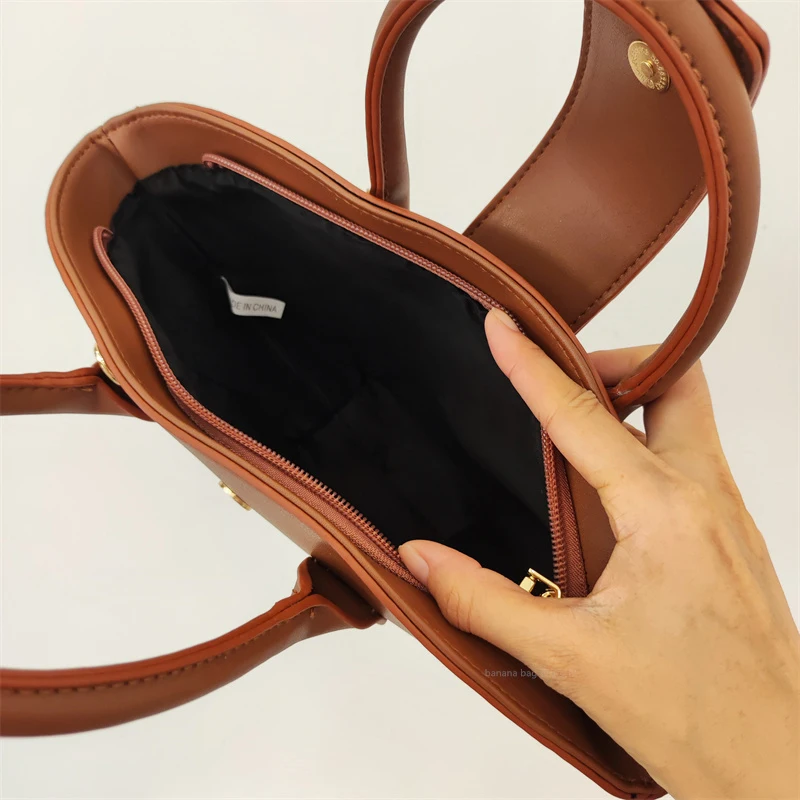 Vintage Shell Bags For Women Luxury Designer Handbags And Purses 2023 New In PU Top Handle Korean Small Shoulder Messenger Bag