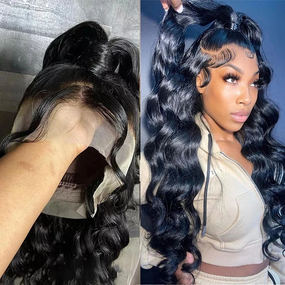 Body Wave 360 Full Lace Wigs 100% Human Hair Pre Plucked Brazilian 13x4 13x6 HD Transparent Lace Frontal Wig For Black Women