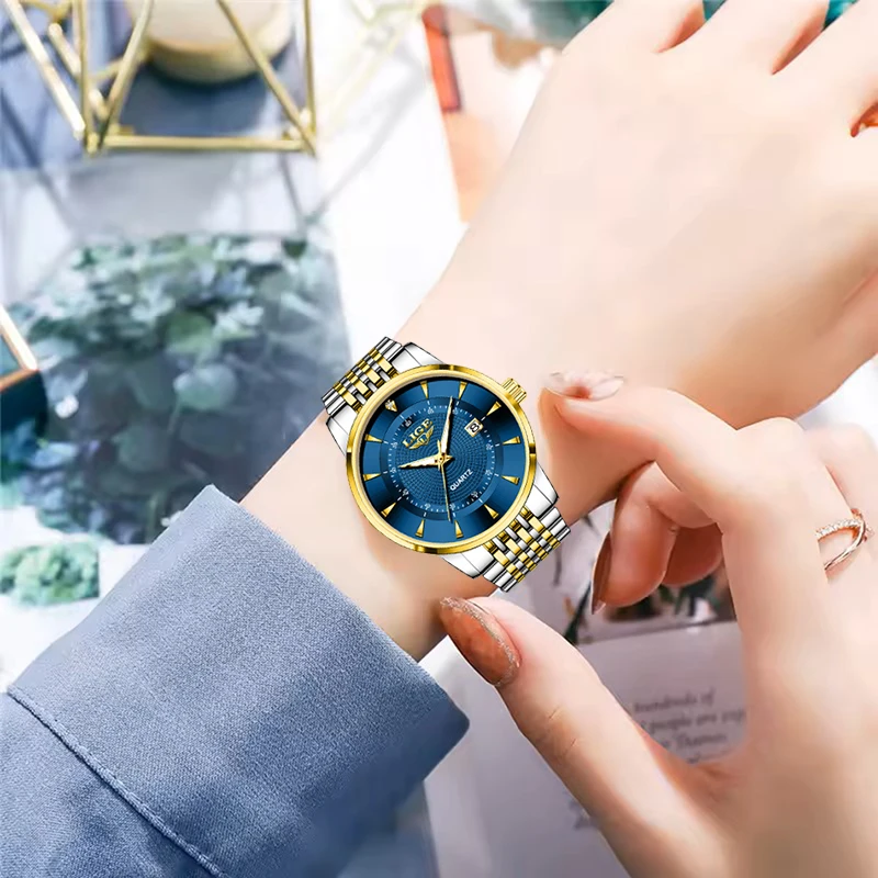 LIGE Orologio da regalo elegante alla moda per donna Orologio da polso al quarzo da donna sportivo impermeabile casual Orologio da donna con data di lusso semplice