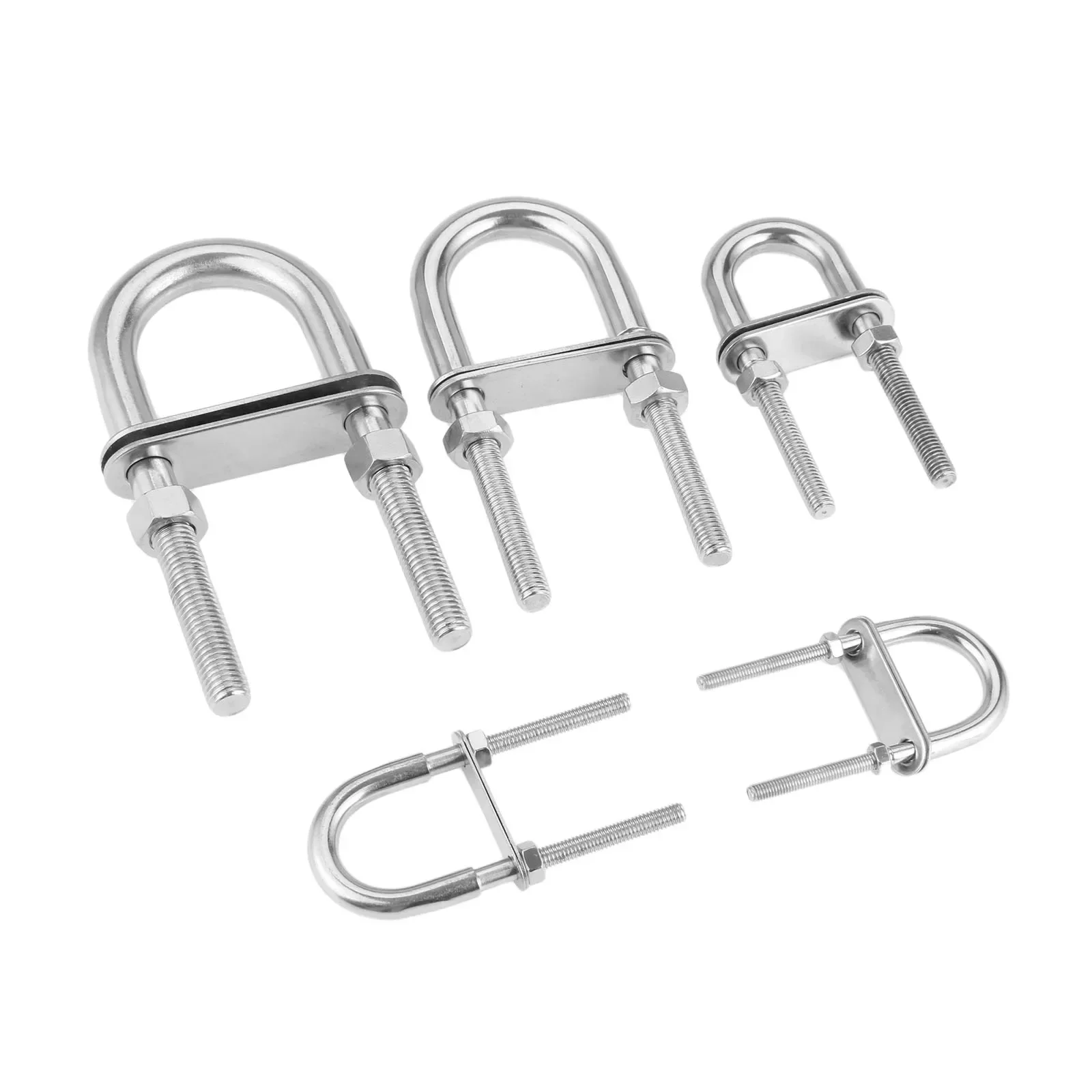 Marine Bow/Stern Eye U-bolt 304 Stainless Steel Boats Rope & Rigging Screw M5*78 M6*90 M8*100 M10*130 M12*150 Yachts Accessories