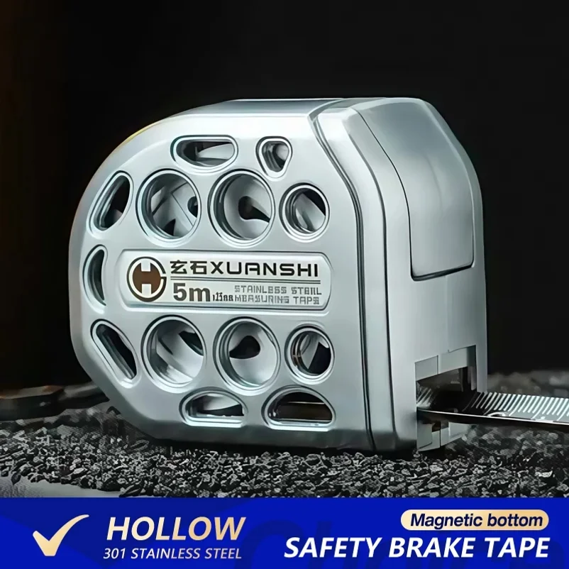 Premium Retractable Magnetic Tape Measure – Stainless Steel Hollow Design for Electricians, Carpenters & DIY Anti-Corrosion Tool