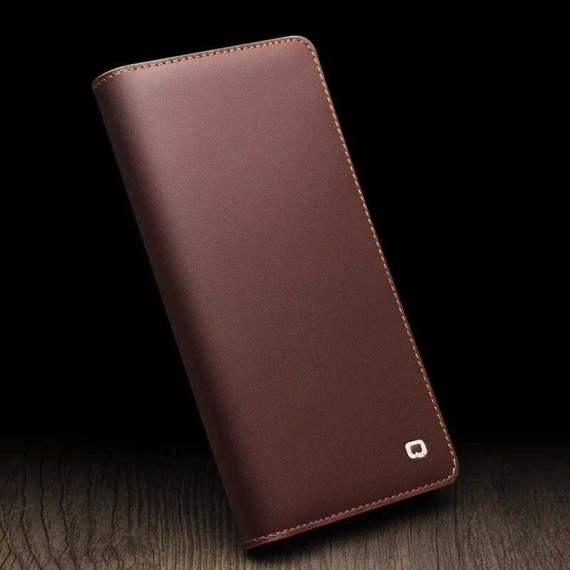 

Qialino Brand Genuine Leather Flip Phone Bag Case For Samsung Galaxy S25 Ultra Plus S25+ Natural Cowhide Retro Cover