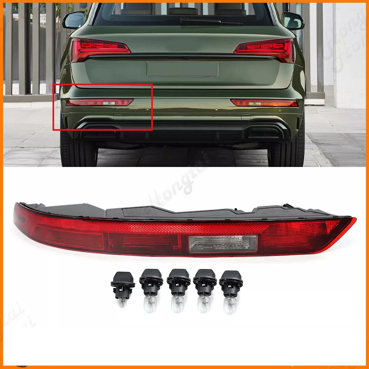 

80A945069 new rear fog lamp Rear Bumper Reflectors Light Lower Rear Tail Light Replacement for Audi Q5L 2018-2019 2020 2021