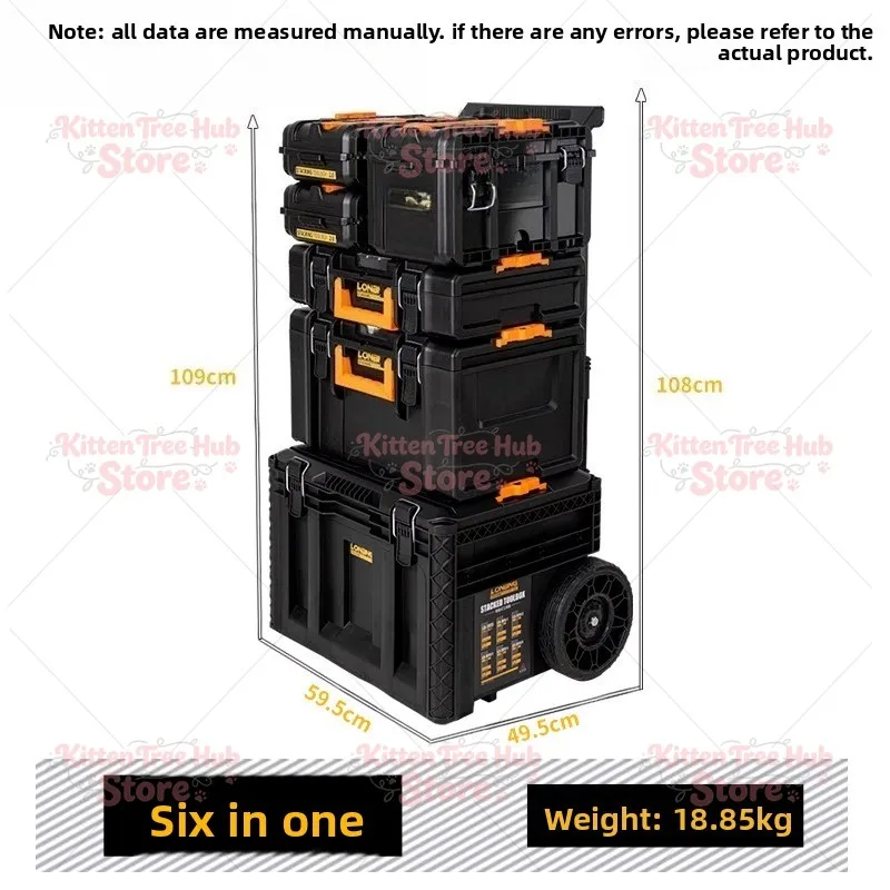 Multifunctional Combination Stacking Trolley Toolbox Industrial Hardware Hand Truck for Car Household Use