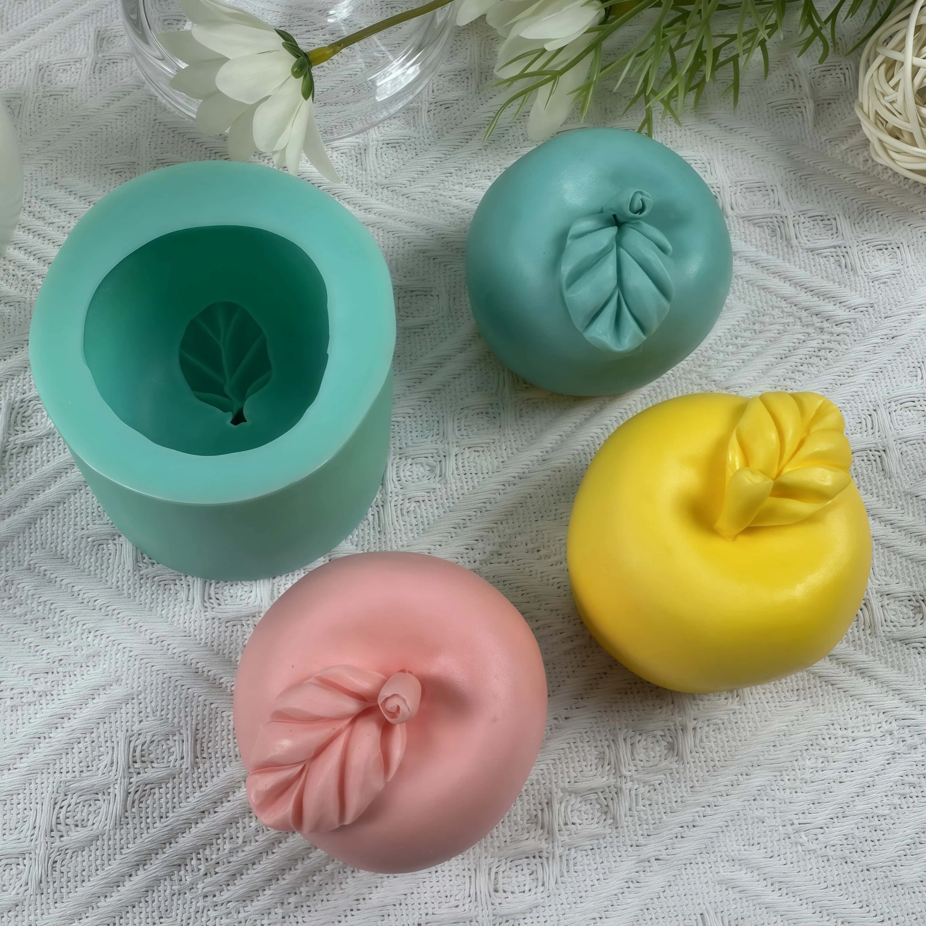 3D Apple Candle Soap Silicone Molds, Scented Wax Mould, Food Grade, Chocolate Cake Mold, Aromatherapy Gypsum Mold
