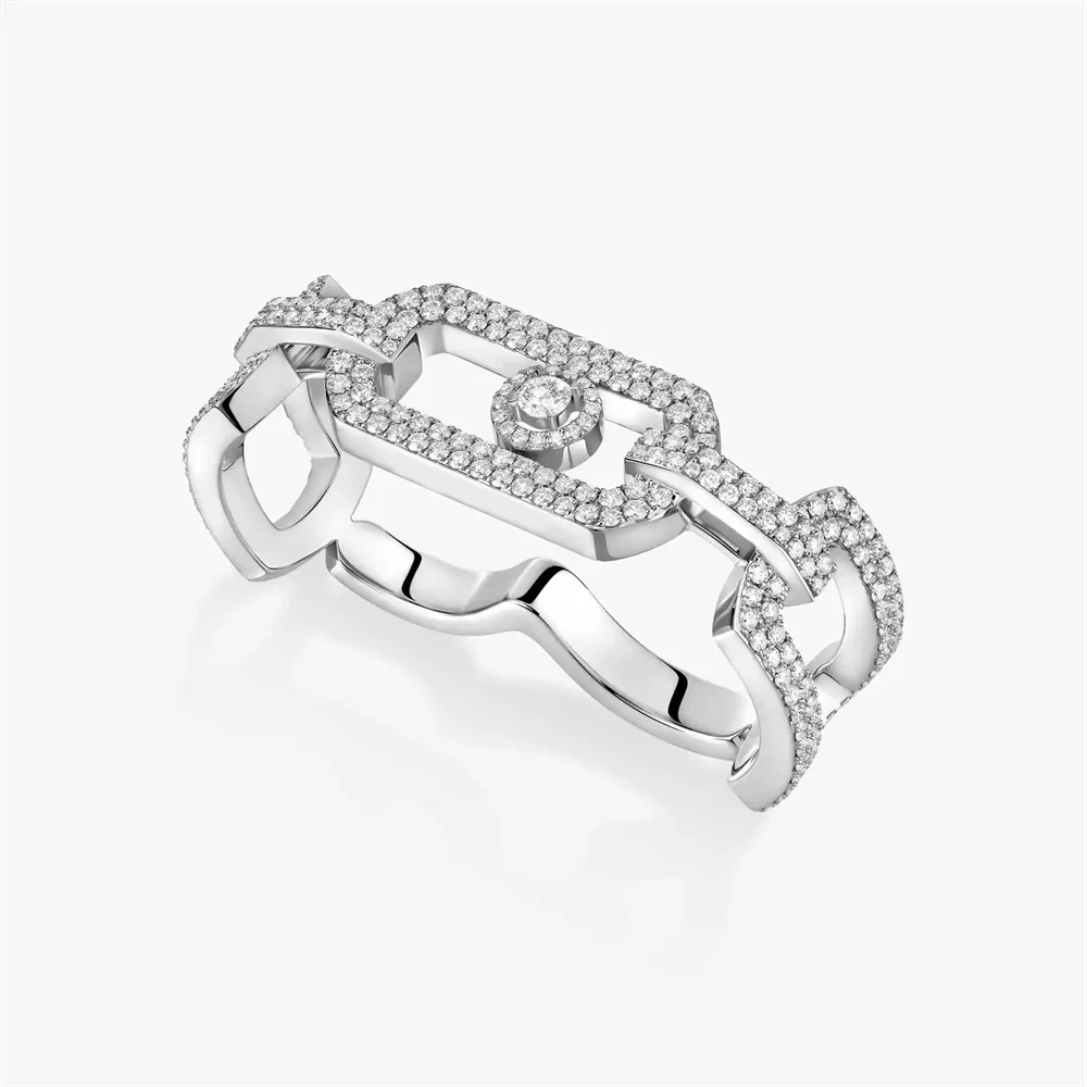 Fashion So Move Two Finger Ring Avant-garde Personality  Design Jewelry For Women S925 Pure Silver High-end Banquet Jewelry Gift