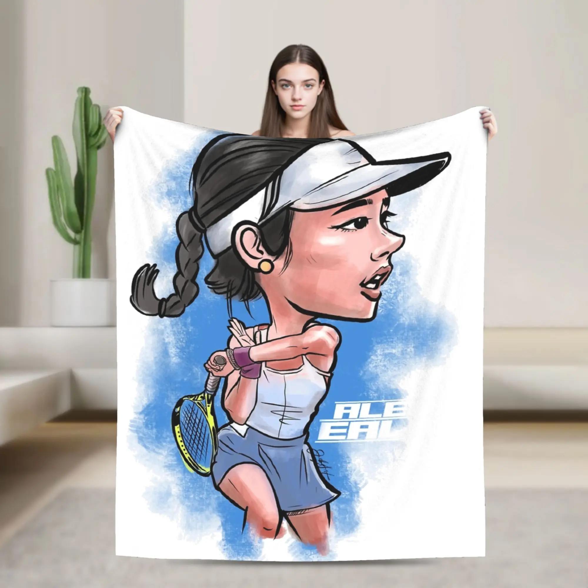 Alex Eala Tennis Player Blankets  Flannel Funny Breathable Throw Blankets for Home Autumn/Winter