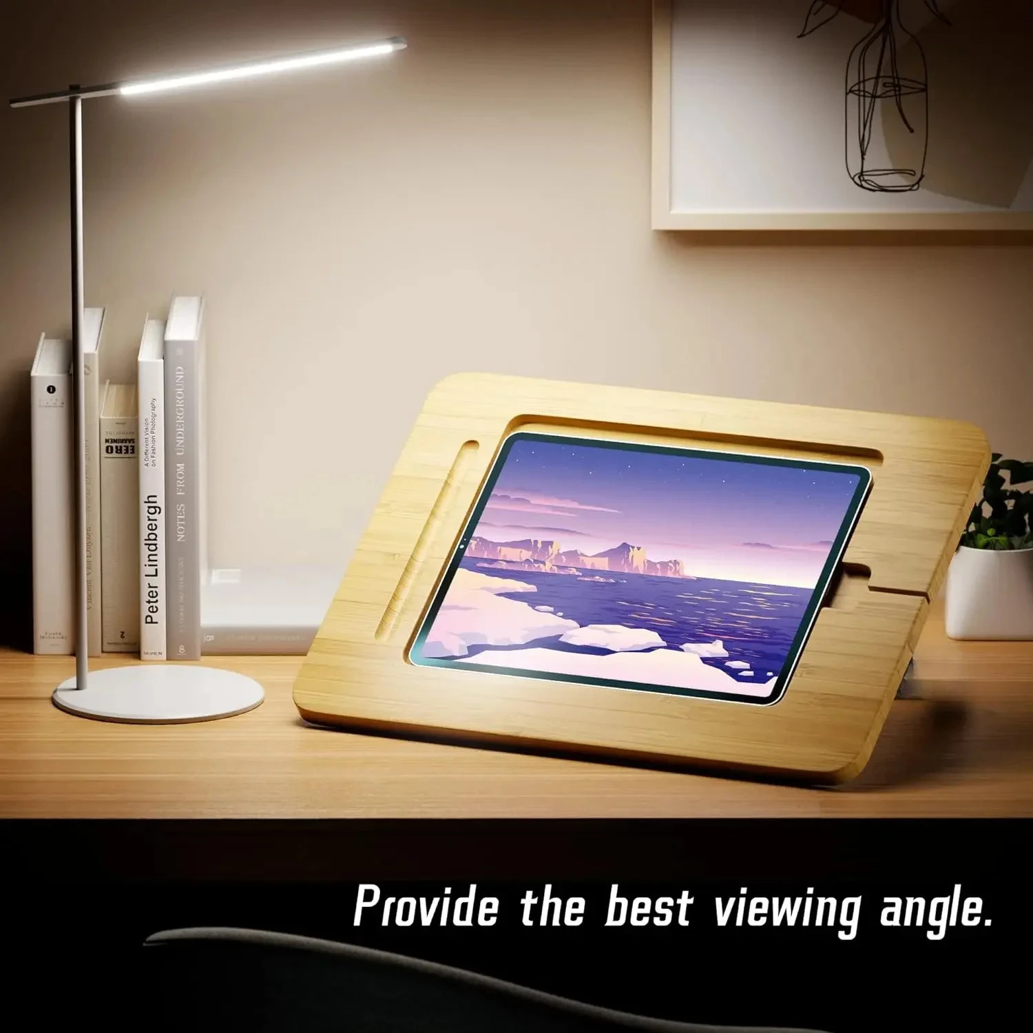 Wooden IPad Drawing Stand Tablet Stand - Adjustable 5 Angles for Laptop Book Reading Stand Compatible with IPad Case Version