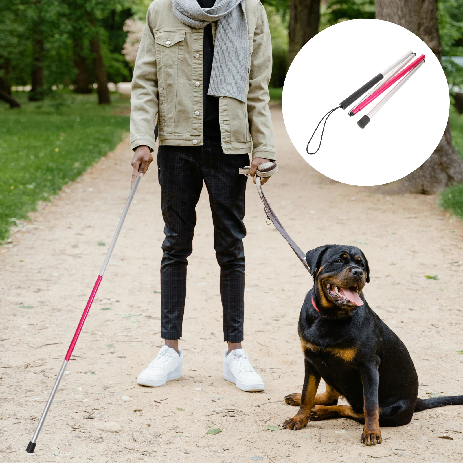 

Folding Blind Cane Reflective Portable Walking Stick For Elderly Disabled Non-Slip Metal Cane Hiking Travel Health Care