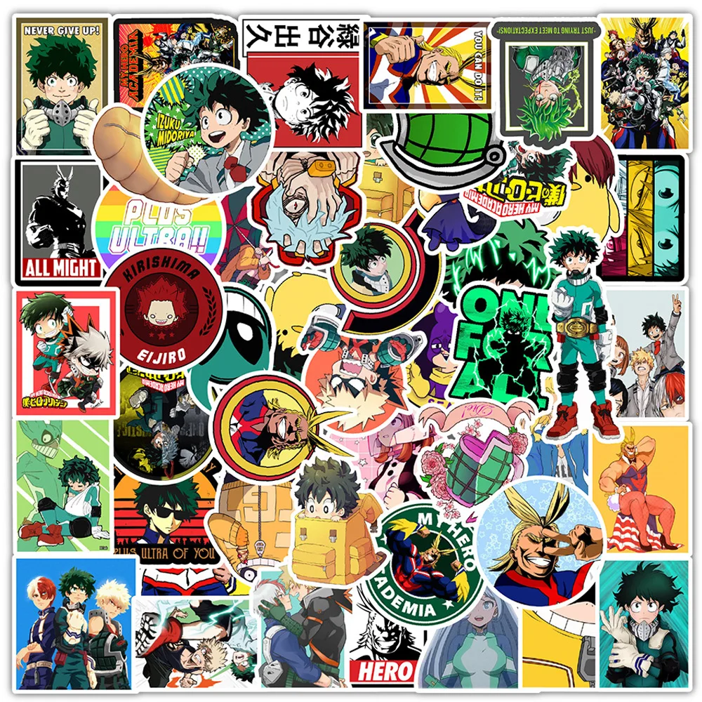 

10/30/50/100pcs Cartoon My Hero Academia Anime Deku Stickers Waterproof Graffiti DIY Notebook Phone Luggage Cool Kid DIY Decals