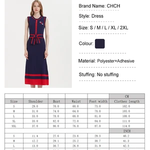 Chch-boundless knitted for women, simple and long business, navy blue, new business, 2024 8 Main Sales Long Blue Dress - №4