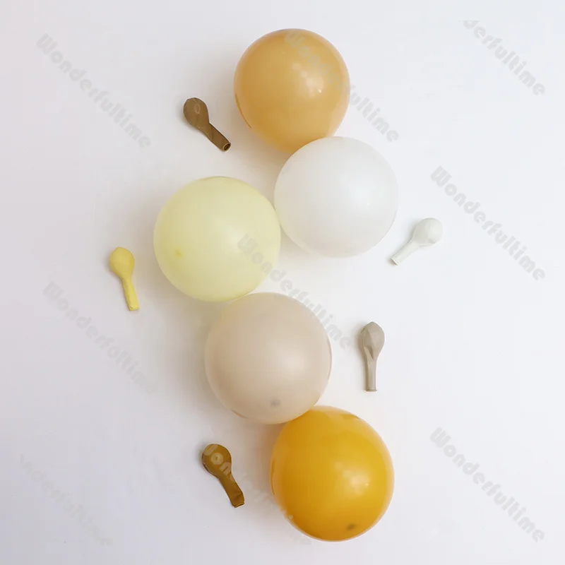 5/10/12/18inch Mustard Yellow Sand Brown Birthday Balloons Decor White Caramel Baby Shower Gender Reveal Wedding Balloon Arched