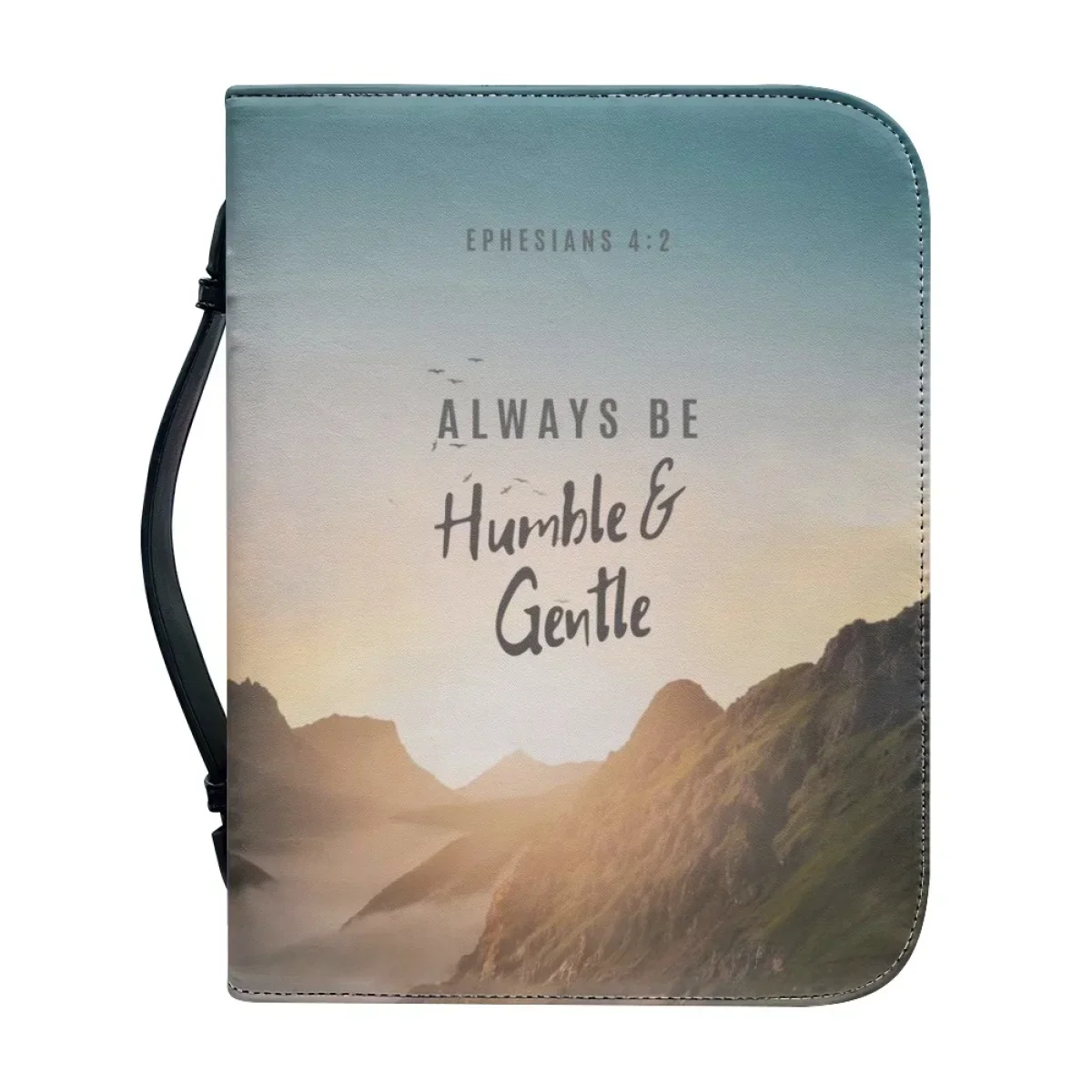 

Women PU Leather Handbags Classic Bible Verse Print Bible Bag Christianity Study Book Holy Storage Boxes Zipper Bible Cover Case