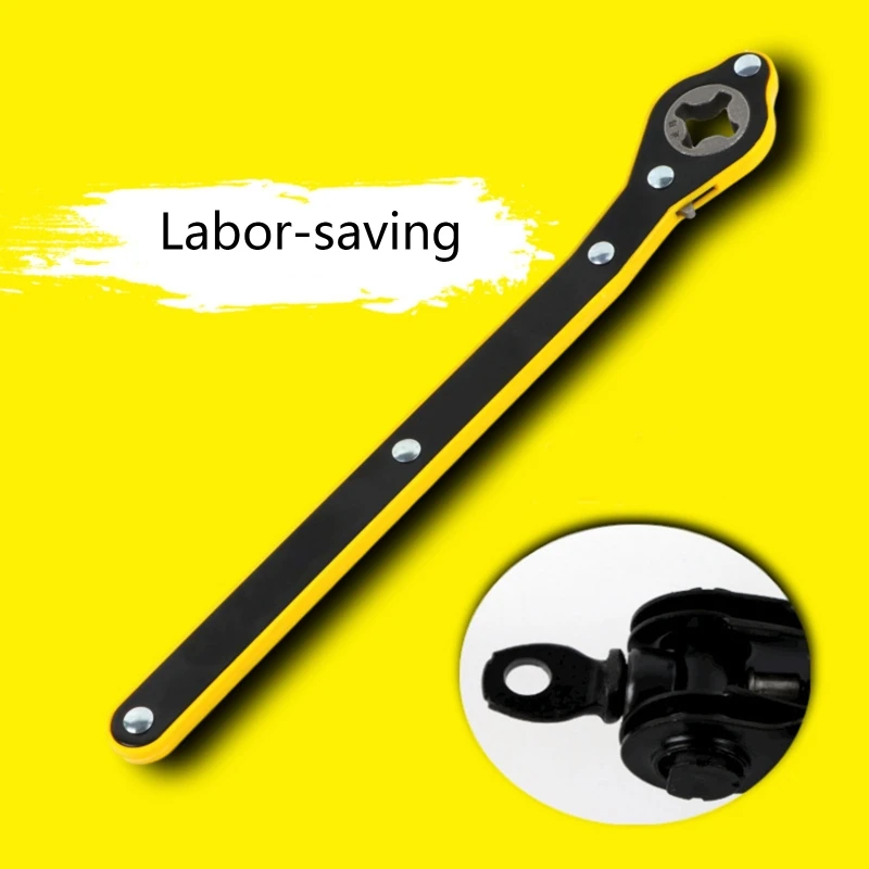 Useful Universal Car Labor Saving  Ratchet Wrench Tire Wheel Hand Crank Wrench Repair Tool Woodworking Machine Parts