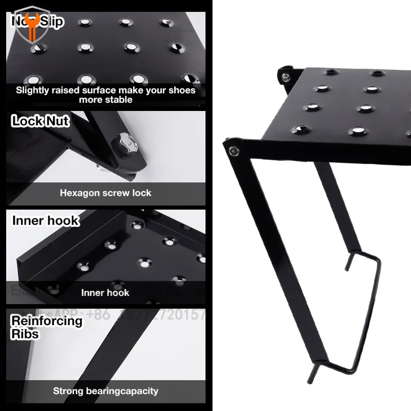 Silver/black ladder rack, aluminum alloy household telescopic multi-function folding ladder accessories tool