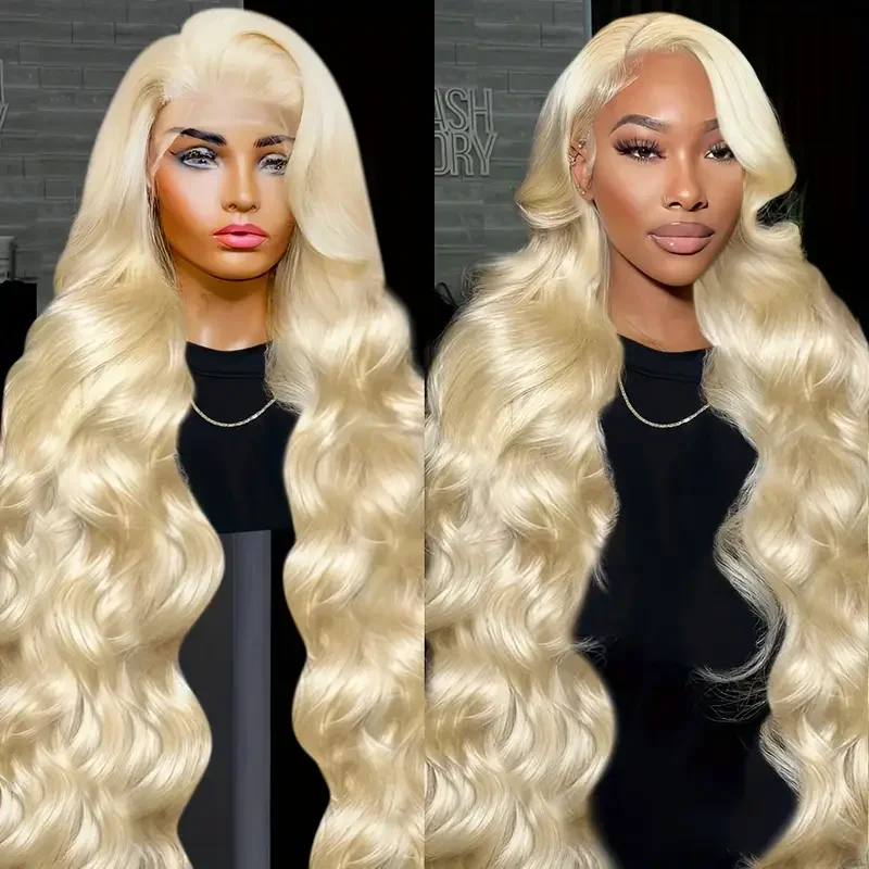

200 density 40 46 inches 13x6 Lace Front Wigs 613 Honey Blonde Body Wave100% Human Hair Wig with 13x6 Transparent Lace Front