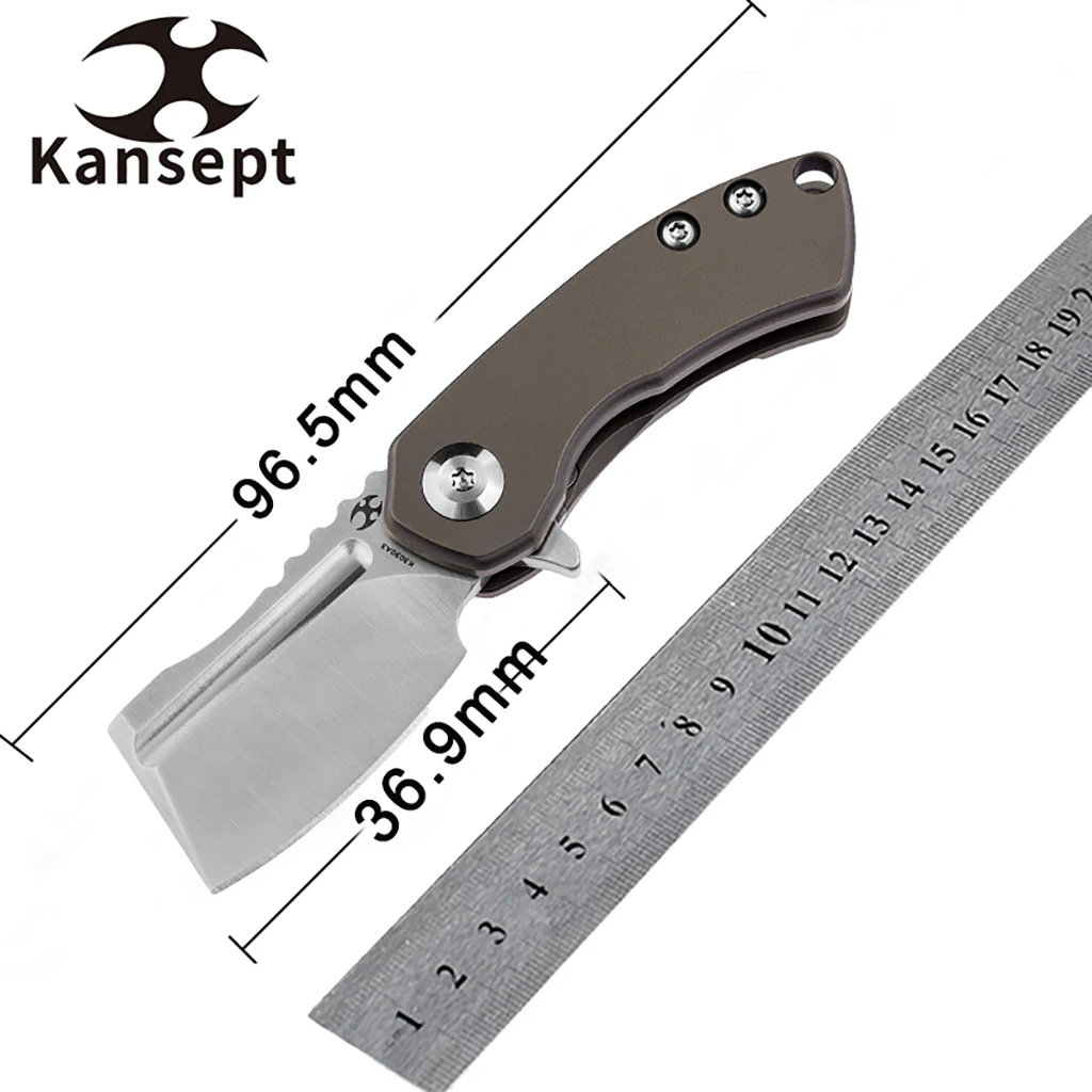 

Kansept Mini Korvid K3030A3 Pocket Knife Satin CPM-S35VN Blade Bronze Anodized Titanium Handle Folding Knife for EDC Carry