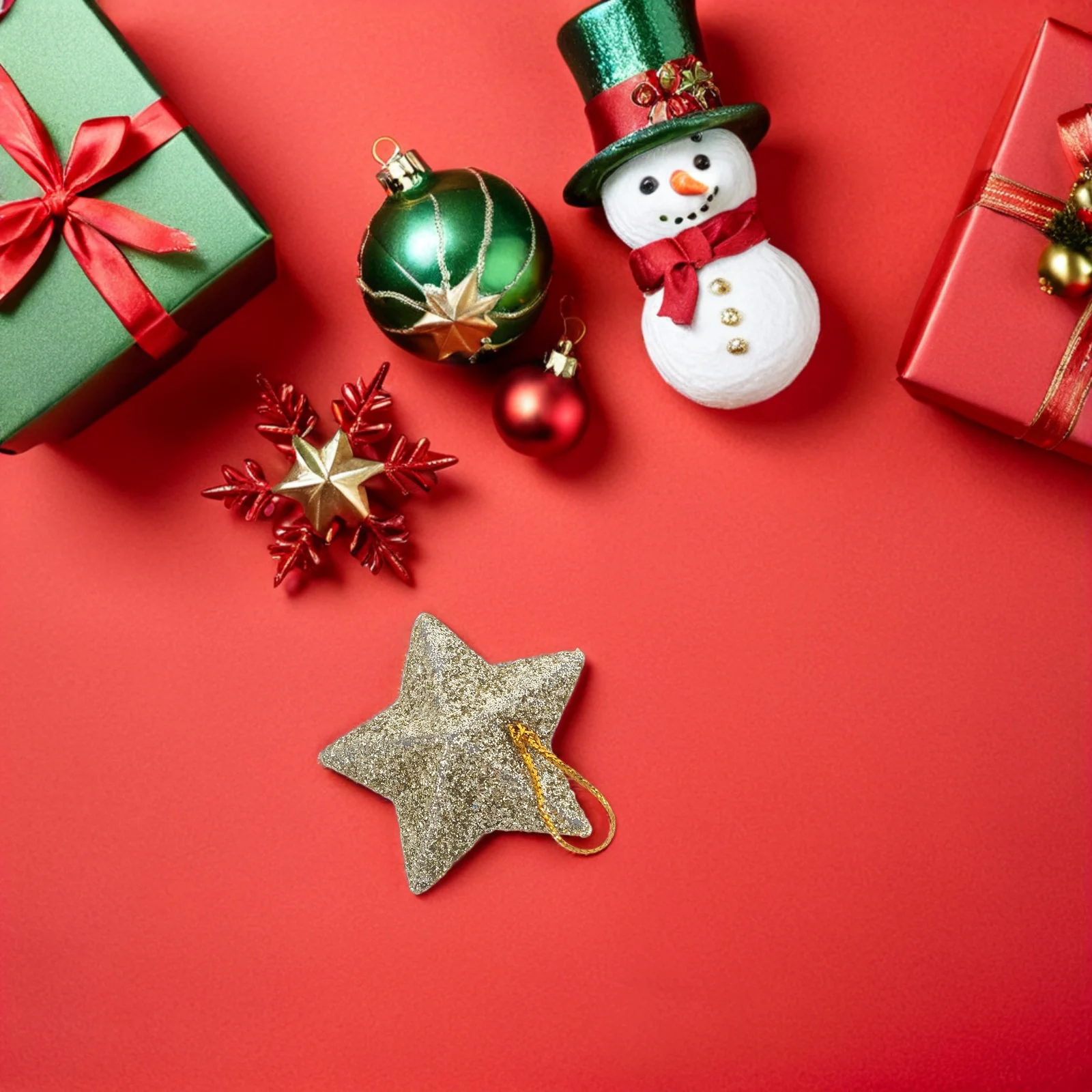 

12Pcs 3D Golden Star Ornaments Glitter Pentagram Pendant Xmas Tree Decoration Holiday Wedding Festival Party Hanging Stars