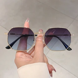 KAMMPT Vintage Polygon Sunglasses Men Classic Fashion Metal Rim Outdoor Shades Women New Trendy Fashion Brand Design Sun Glasses