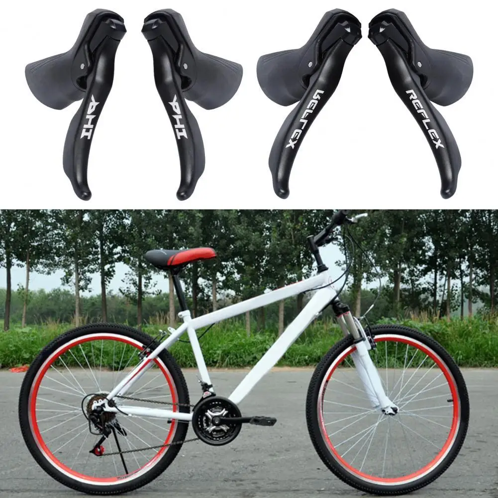 1 Pair Road Bike Shifters Anti-oxidation Anti-rust Install Easily Bike Brake Levers with Interior Cables for Bike Repair