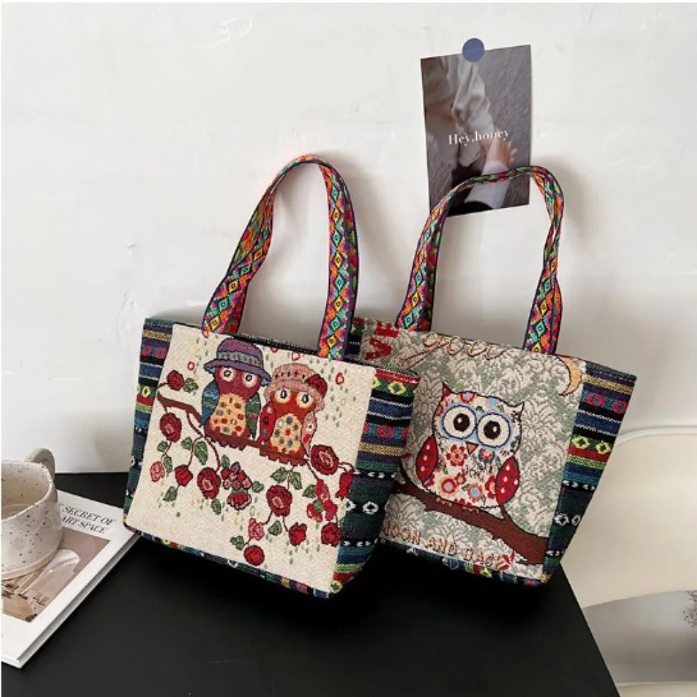 European and American Retro Handbags Handmade Embroidery Bag Traditional Tote Canvas Bags Practical for Travel Dating Party Home