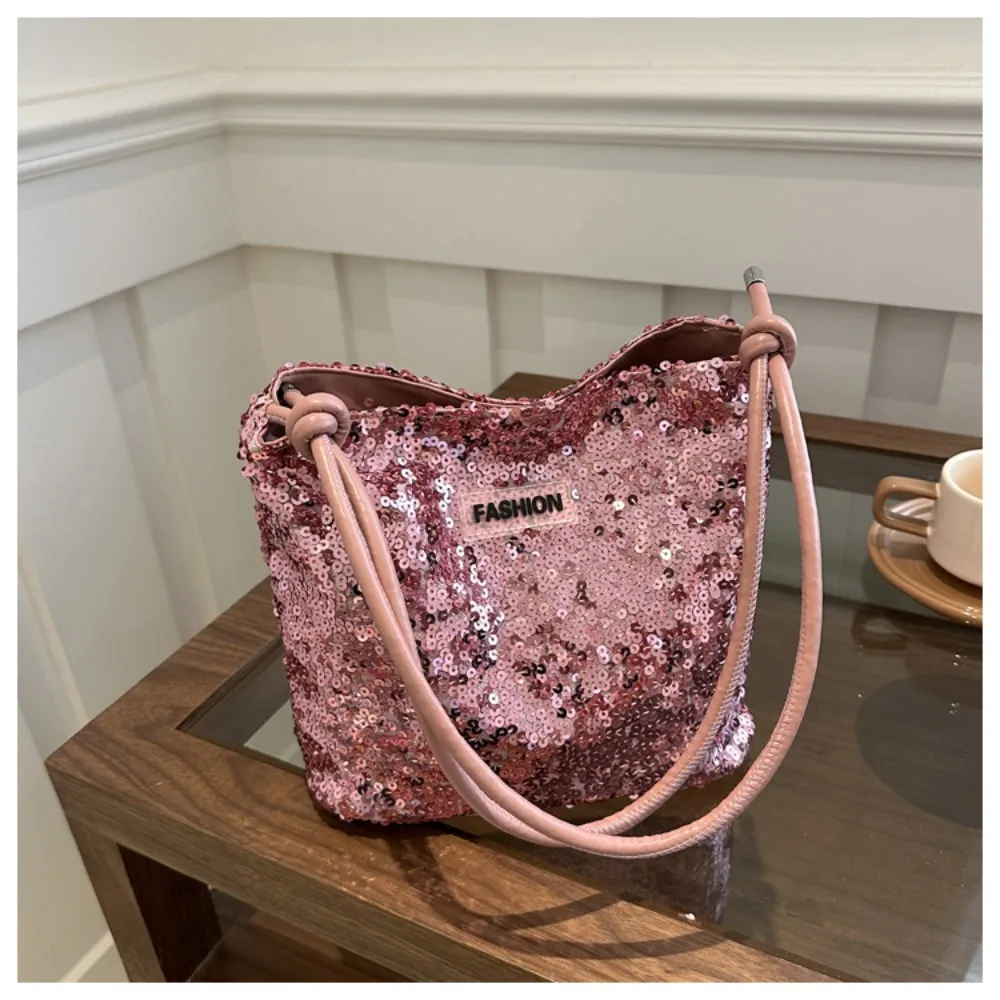 Party Decor Sequins Shoulder Bags Messenger Bag Organizer Makeup Bag Sequins Bucket Bag Cosmetic Bag Handbag Lady Girls Women