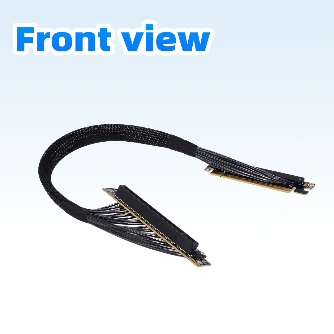 ADT-Link PCIE 5.0 X16 GPU Extension Riser Cable 180 270 Degree for Graphics Card NVIDIA RTX50 AMD RX79 Server Golden Finger Gen5