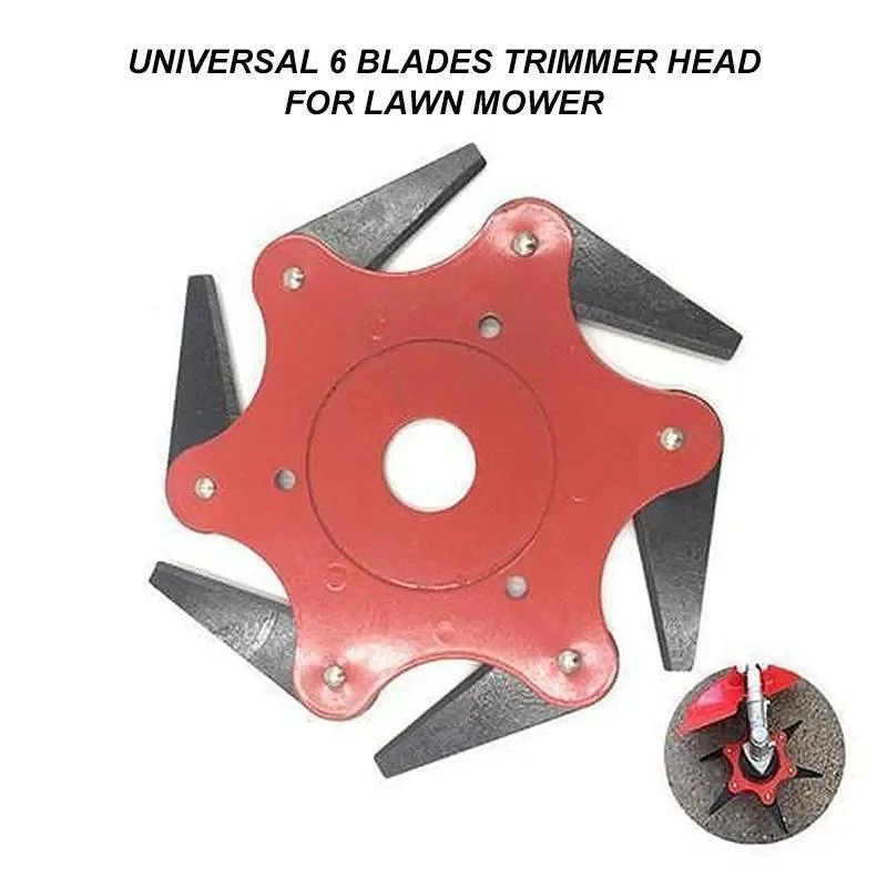 Manganese Steel Cutter Blade 6 Teeth Grass Durable Trimmer Head Lawn Weeding Garden Tools Supplies Accessories