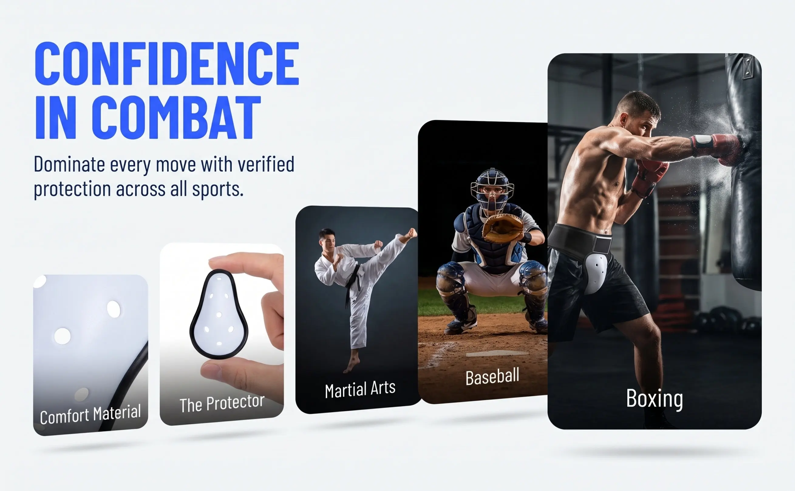 Athletic Cup for Youth Groin Guard Hard Shell Comfortable Breathable Protective Cup for Taekwondo Kickboxing Hockey Soccer