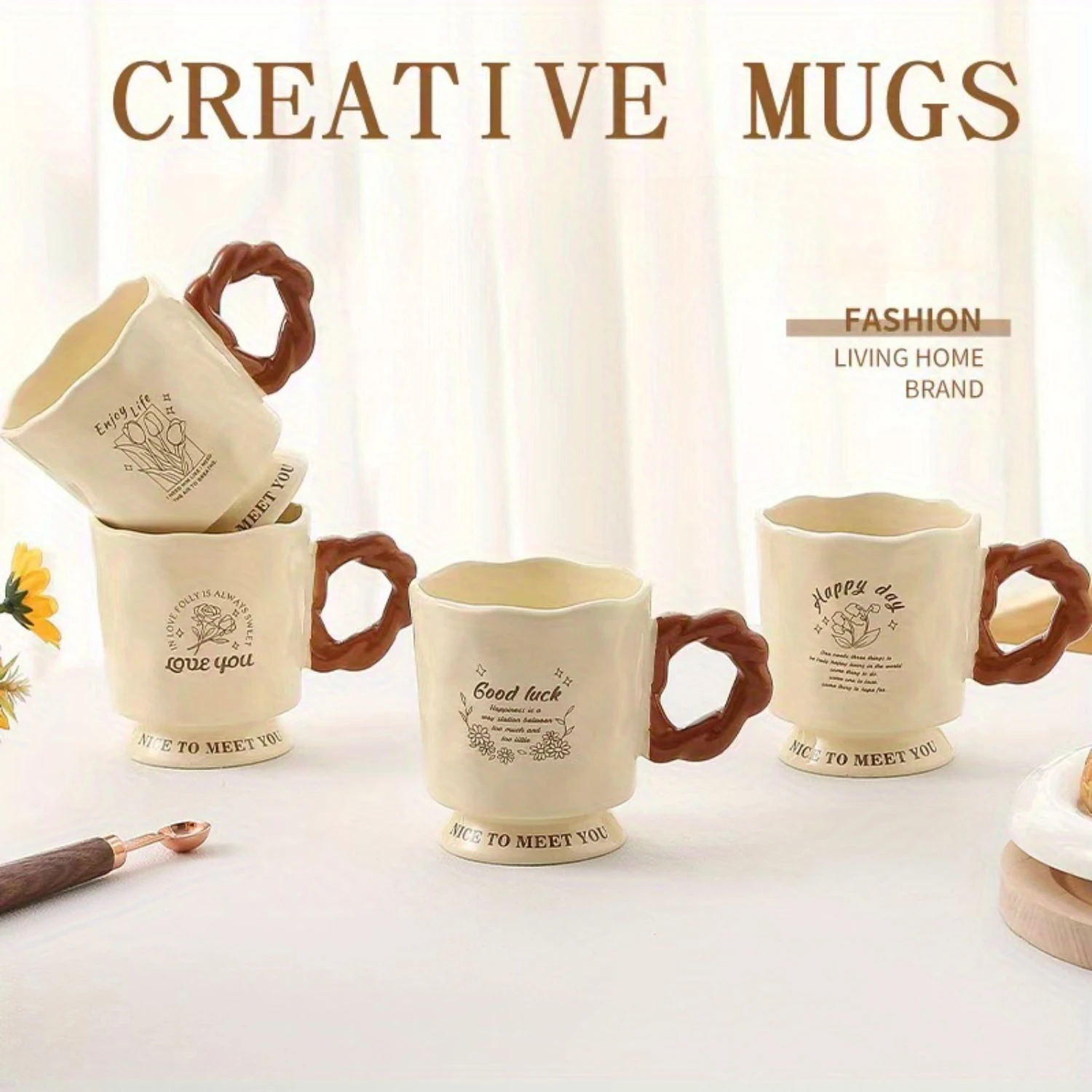 Ceramic Cup Cream Breeze Mug Water Cup Couple High Beauty Breakfast Coffee Cup