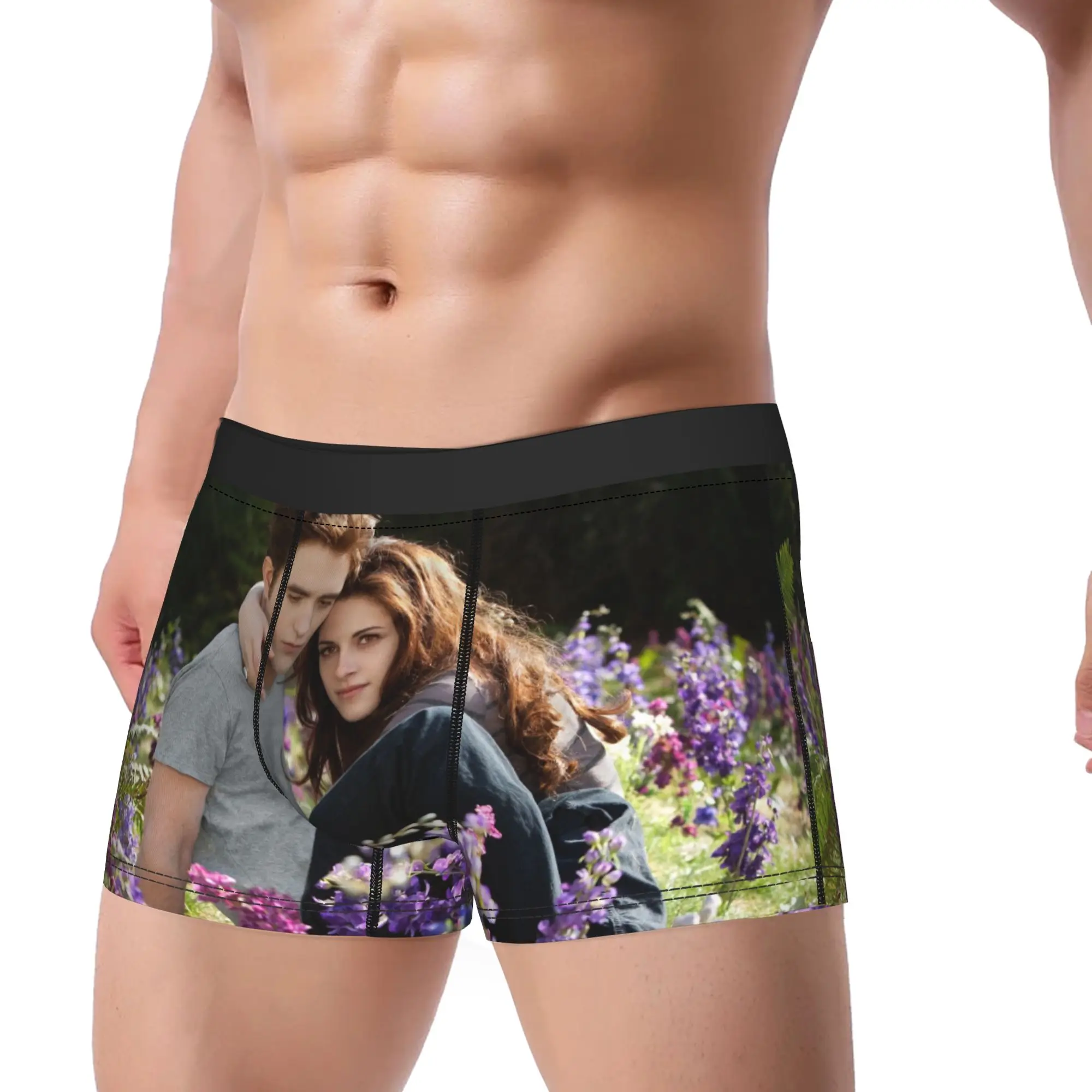 Man The Twilight Saga  Edward Bella Boxer Briefs Shorts Panties Mid Waist Underwear Vampire Girl Male Sexy S-XXL Underpants