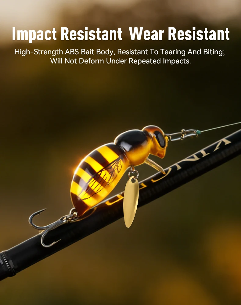 KINGDOM Wasp Minnow Topwater-Köder 35mm 43mm Schwimmend Langsam Sinkender Insekten-Hartköder 3,9g 4,5g 4,8g 6,1g für Barsch und Forelle – Detail 8