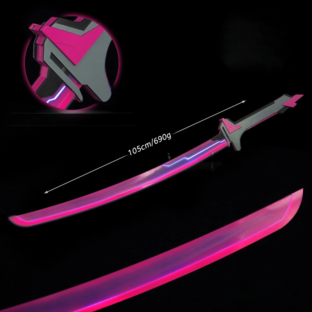 105 ซม.Valorant ไฟ LED ดาบ,เกมอุปกรณ์ต่อพ่วง,Katana คอสเพลย์ SAMURAI ดาบ, ลงโทษเกมปลอดภัยคอสเพลย์ PROP ของเล่นเด็กของขวัญ