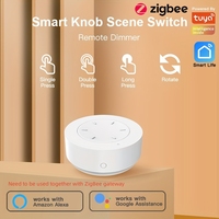 Tuya ZigBee Smart Knob Switch Wireless Smart Scene Switch Button Remote Knob Dimmer Automation Scenario APP Control Zigbee Bulb