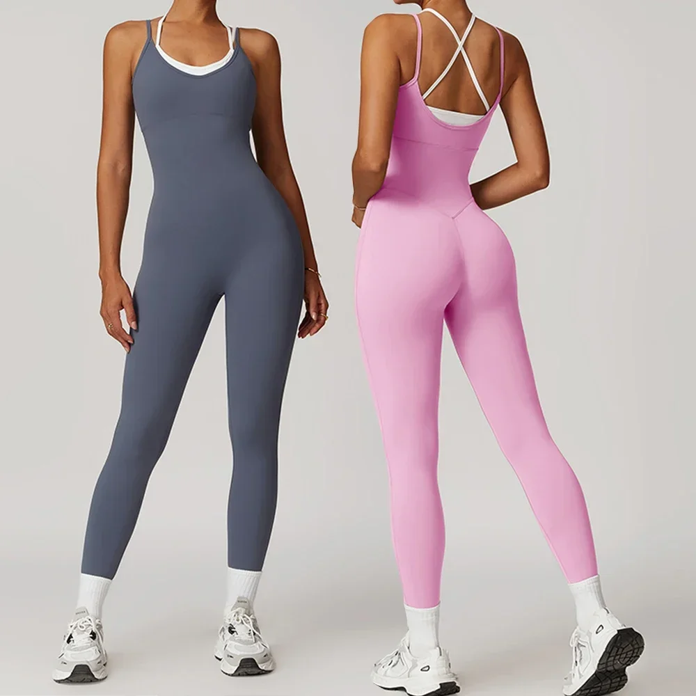

Yoga Jumpsuits Women Sleeveless Gym Romper Breathable Gym Overalls Sport Bodysuit Female Workout Clothes Fitness Jumpsuit