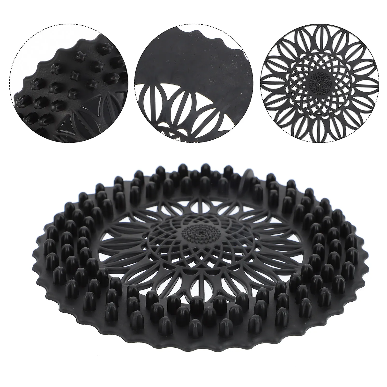 

2 шт. черные сетчатые фильтры-ловушки для слива раковины, душа, ванны, универсальные защитные фильтры от засоров и волос