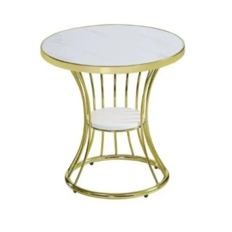 Acrylic living room sofa corner small coffee table light luxury wrought iron bedside storage small round table